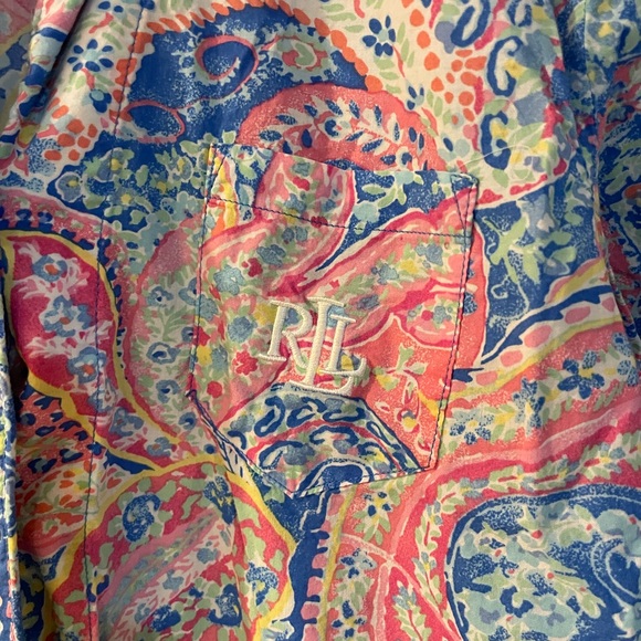 Ralph Lauren women’s Pajamas in Pink and Blue Paisley size medium - Picture 4 of 5